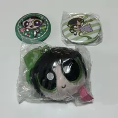 パワーパフガールズ　バターカップ　缶バッジ・ぬいぐるみキーホルダー