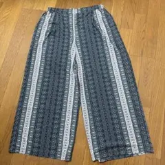 ワイドパンツ ダークブルー・ホワイト