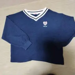 ネイビー Vネック 長袖セーター