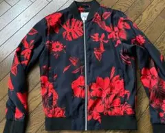 ZARA ブルゾン MA-1 花柄 ブラックS