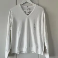 ユニクロ　コットンVネックセーター オフホワイト