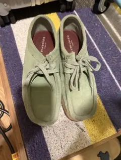 Clarks Originals ワラビー スエード ライトグリーンのサムネイル