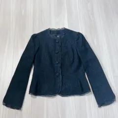 【美品】LANVIN ランバンコレクション ノーカラー フリル ジャケットのサムネイル