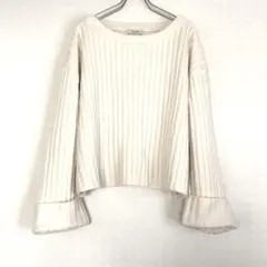 JEANASIS ジーナシス　レディース　トップス　アイボリー リブ編み 長袖
