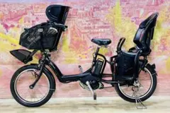 1年保証　送料無料　ブリヂストン　20インチ　子供乗せ　3人乗り 黒色　電動アシスト自転車 g409 高身長の方にもオススメ!オシャレな子ども乗せ電動アシスト自転車