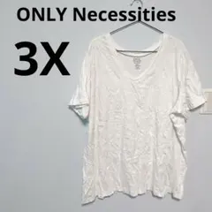レア物✨ONLY Necessities Vネック Tシャツ 3X ホワイト