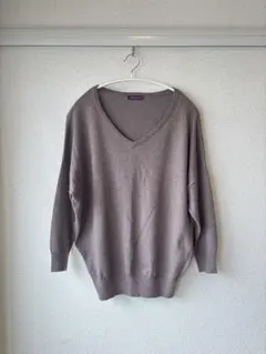 【美品】ブラウン Vネック オーバーサイズニット