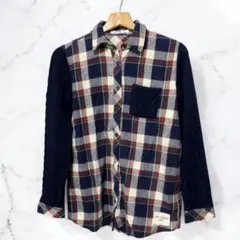 RAY CASSIN レイカズン チェック柄 フランネルシャツ 袖ニット L