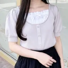 INGNI レイヤード風半袖ニット ピンク
