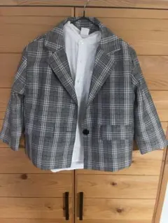チェック　スーツ　キッズ　シャツ　３点セット　120
