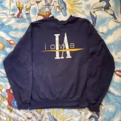 USA古着90s Hanesアイオワ大学カレッジロゴスウェット ネイビー