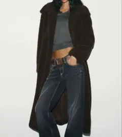 【ZARA】 ダークブラウン コート