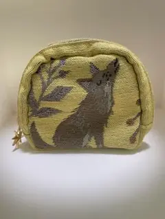 Midnight Friends シェルポーチ　狐の刺繍ポーチ　キツネちゃん