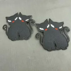 刺繍　アイロン　ワッペン　猫　キャット　2枚セット
