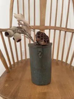 アンティークヴィンテージ金属花瓶花器一輪挿し/ブリキ真鍮