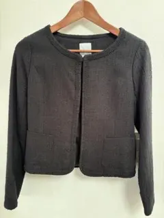 ノーカラージャケット 黒