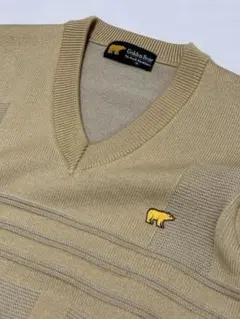 Golden Bear Vネックセーター ・ベージュ・メンズМ