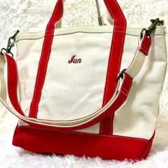 美品 L.L.Beanエルエルビーン ミニトートRイニシャル ハート 