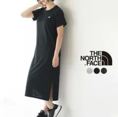 未使用級❗️ザ ノース フェイス　ロングワンピース　ロゴ刺繍　ブラック　無地