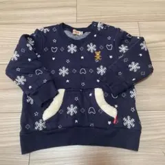 美品 ミキハウス トレーナー 90cm ネイビー