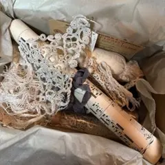 アンティーク フランス レース 紙モノ 素材セット