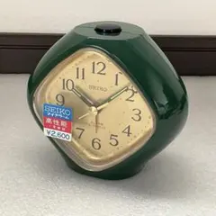 新品】SEIKO ゼンマイ式 目覚まし時計 アイボリー×赤色 動作良好 76