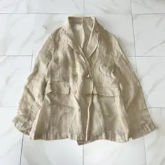 25SS スローブイエナ ラミージョーゼットジャケット リネン ダブルブレストのサムネイル