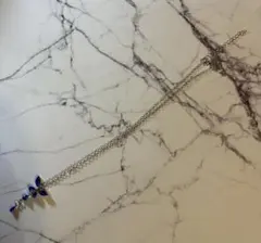 【新品】青色ストーン 蝶々デザイン ネックレス