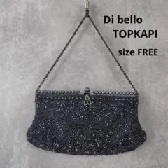 Di bello TOPKAPI ビーズ パーティーバッグ ハンドバッグ 黒