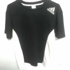 adidas ブラック/ホワイト トレーニングTシャツ