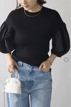 Bonjour Sagan ボンジュールサガン　七分袖　ブラック　黒