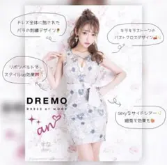 Andy ウエストリボン レースミニドレス