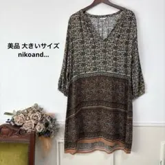 24美品 大きいサイズ　nikoand... アジアン　ワンピース
