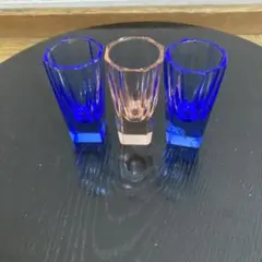大正昭和レトロショットグラス3個　傷ありのサムネイル