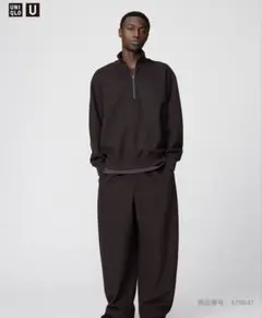 UNIQLO U ブラッシュドスウェットワイドパンツ　ダークブラウン　M