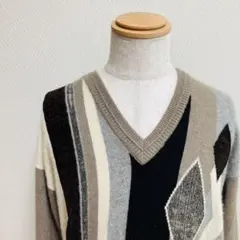 カシミヤ100% Vネックニット　メンズ