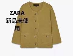 ZARA ゴールドボタン ニット カーディガン