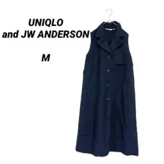 ユニクロ JW ANDERSON リネンブレンド ワンピース M 黒 ロングジレ