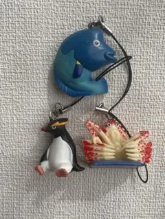 海遊館　座・海遊館　フィギュアストラップ タカアシガニ　メガネモチノウオ他