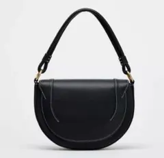ZARA コントラストステッチクロスボディバッグ ブラック