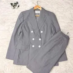 イヴサンローラン スカートスーツセットアップ グレー 1ボタン ウール Mサイズ イヴサンローラン スカートスーツセットアップ グレー 1ボタン ウール