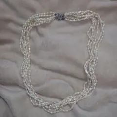 silver925 淡水パール6連 ロングネックレス