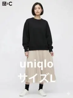 未使用に近い★ユニクロ オーバーサイズスウェットシャツ 黑 L 男女兼用