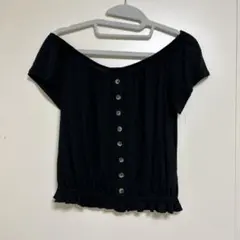 H&M オフショルダー ブラック トップス