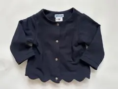 Jacadi ネイビー カーディガン スカラップヘム　74センチ