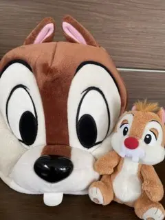 東京ディズニーリゾート　チップとデール　ファンキャップ　ぬいぐるみバッチ
