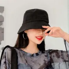 新品❣️バケットハット　帽子　ブラック　無地　日焼け対策　バケハ　夏【匿名配送】