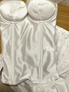 【即日発送】ブライダルインナー C75 タップパンツ セット ビスチェ ホワイト