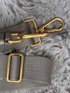PRADA カナパ ショルダー ストラップ グレー ベージュ ゴールド金具