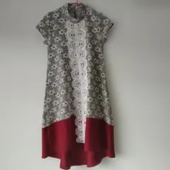 BONNIE JEAN 花柄ノースリーブワンピース 10号 グレー/赤のサムネイル